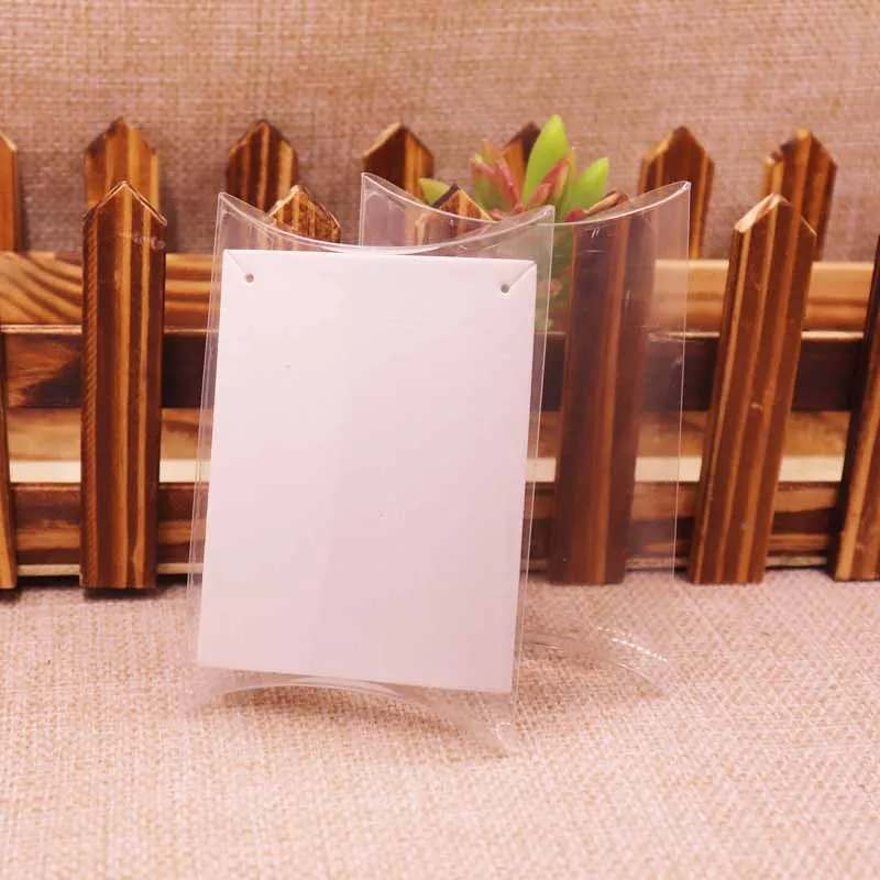 Новинка DIY 10x7x2 см Прозрачная ПВХ Подушка Коробка для конфет свадебный подарок посылка ПВХ прозрачная подушка подвесная карточка Ювелирная карточка подарочная коробка