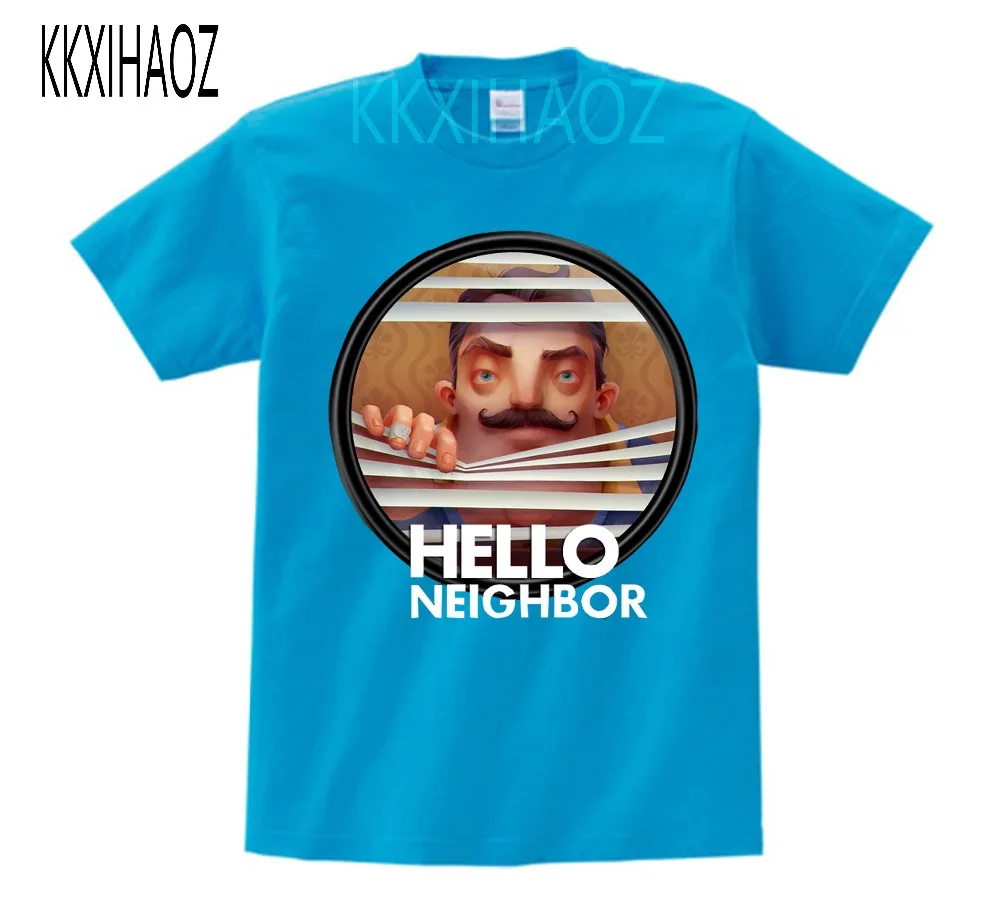 2021 г. летняя футболка с принтом Hello Neighbor для детей от 2 до 14 лет Детские рубашки
