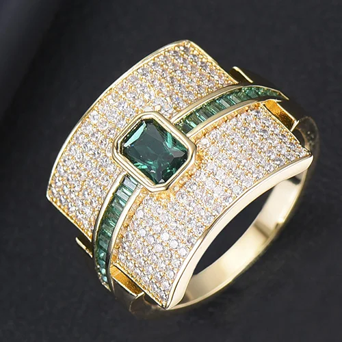 Green Gold GODKI Monaco, дизайнерские Роскошные стекируемые кольца-чокер для женщин, свадебные с кубическим цирконом, обручальное, Дубай, американское свадебное кольцо на палец - Цвет основного камня: Green Gold