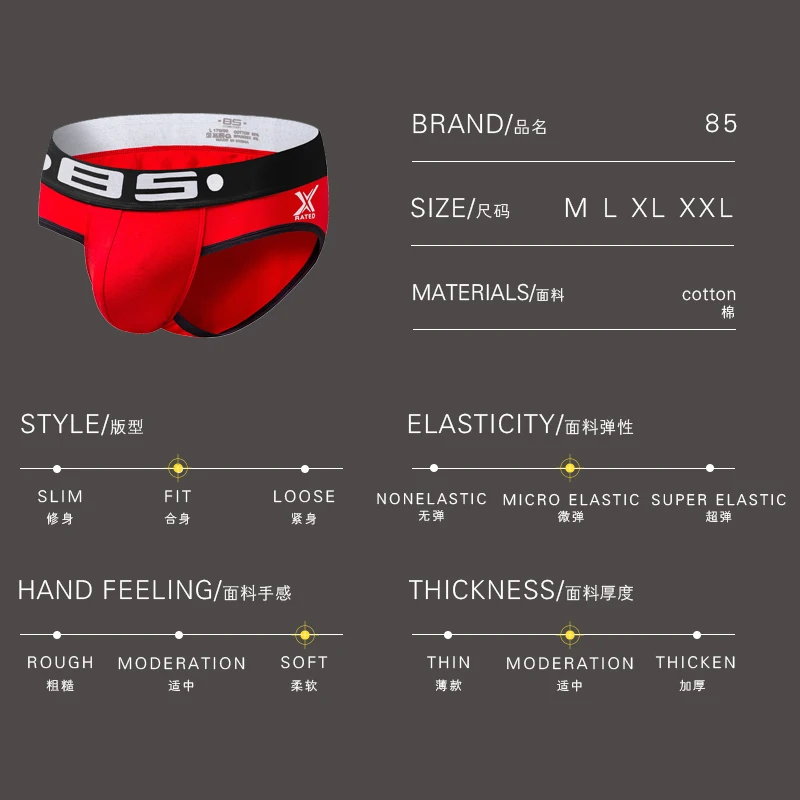 BS Brand Men Underwear Jockstraps Sexy Low Rise Thongs G-Strings Cotton Gay Breathable Male Penis Pouch Brief Bikini |