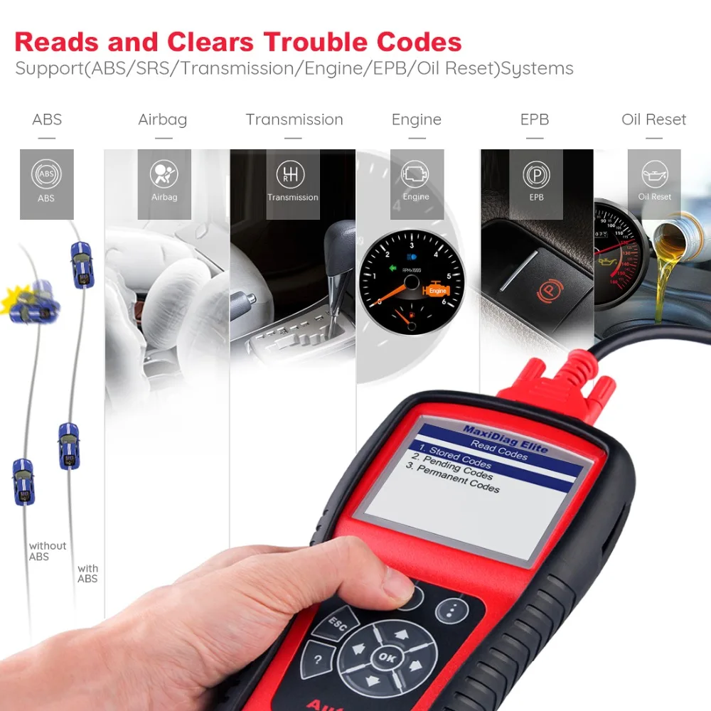 Autel MaxiDiag Elite MD802 OBD2 сканер автомобильный диагностический инструмент считыватель