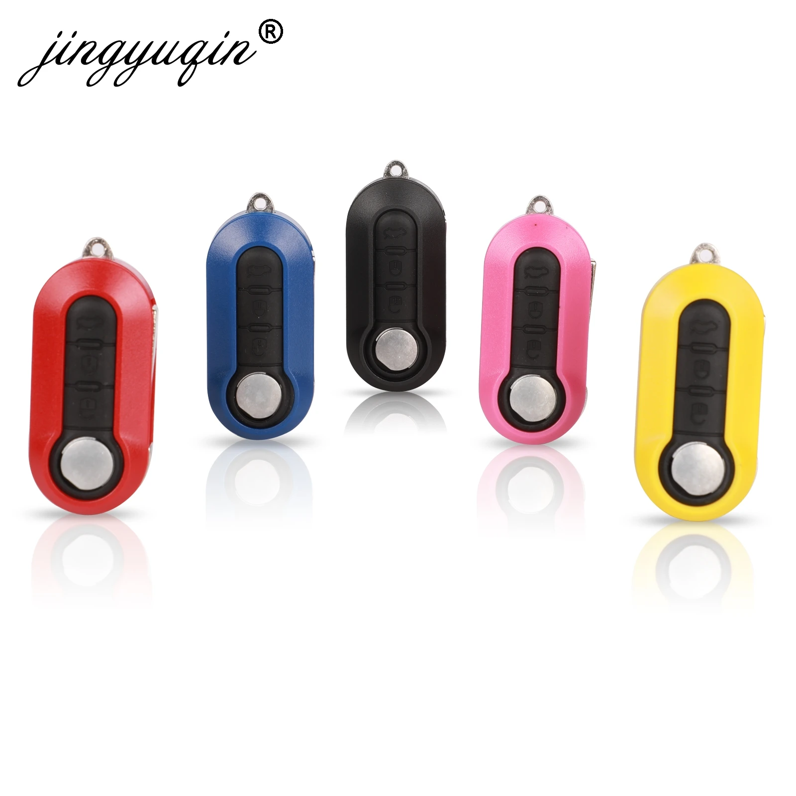 Jingyuqin 10 шт. разноцветный чехол с 3 кнопками для FIAT 500 Panda Punto Bravo|housing shell|housing keyhousing case