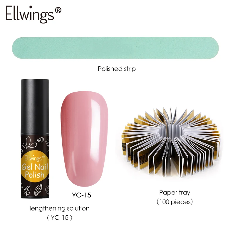 ZHG308 Ellwings набор гелей для дизайна ногтей, гель для наращивания, быстростроительный Гель-лак, впитывающий УФ-волокно, лак для наращивания ногтей, нужен праймер - Цвет: ZHG308