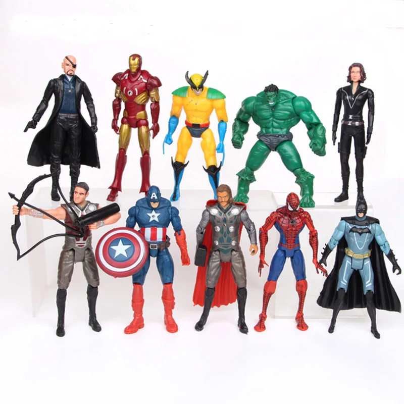 10 шт./компл. с принтами &quotMarvel&quot &quotМстители&quot фигурка героя Iroman Черная Вдова