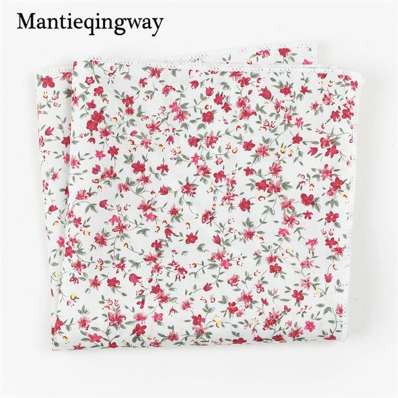 Mantieqingway Цветочный платок с принтом для женщин винтажный хлопковый Карманный платок для мужчин удобный платок для кармана 26*26 см
