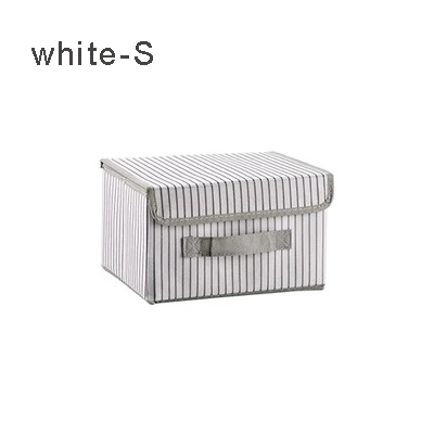 white-S Новая коробка для хранения простая Нетканая Складная Кухня многоцелевая Одежда Игрушка книга мусора Органайзер Домашний шкаф коробка для хранения - Цвет: white-S