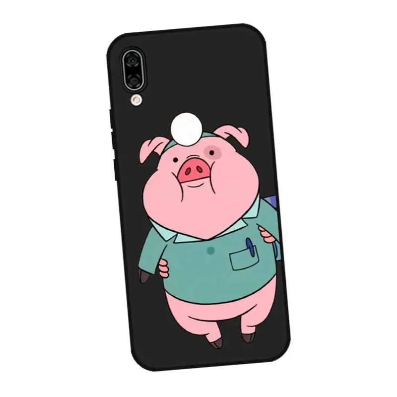N361 Pig Black Silicone Case Cover For Huawei Honor 6A 6C 6X 7C 7X 8 Lite Pro |