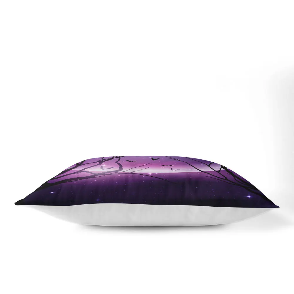 Фиолетовая наволочка для подушки в виде звездной ночи с принтом Луны летучей