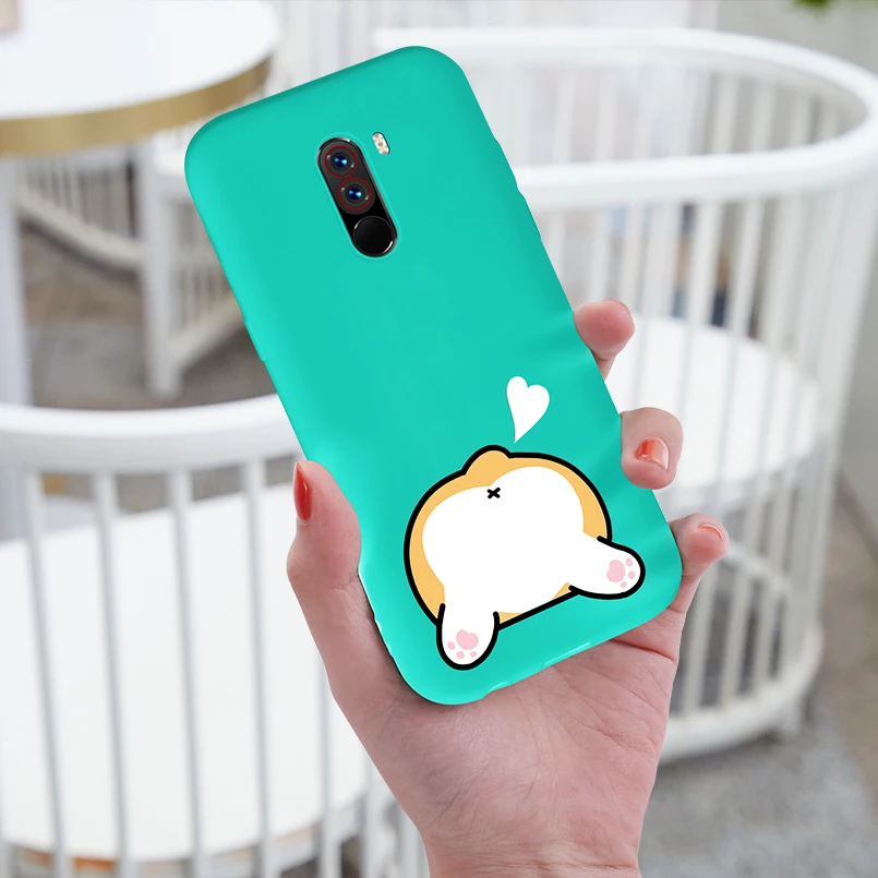 Cartoon Case For Xiaomi Pocophone F1 Cute Corgi Silicone Cover Original 3D Relife Mi A1 A2 Lite Redmi Note 6 Pro |