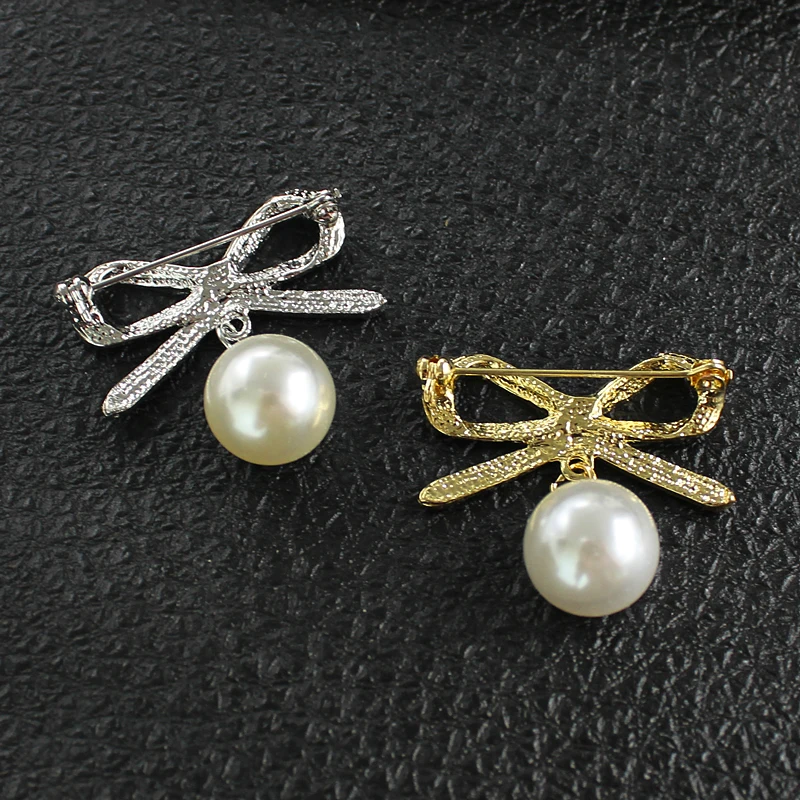 Женская брошка с бантом из металлического сплава подарок для девушек имитацией