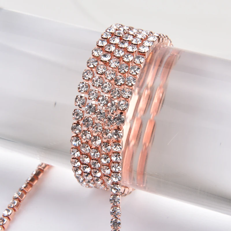 AAAAA стразы отделка Прозрачный камень кристалл Cupchain розовое золото металлическое