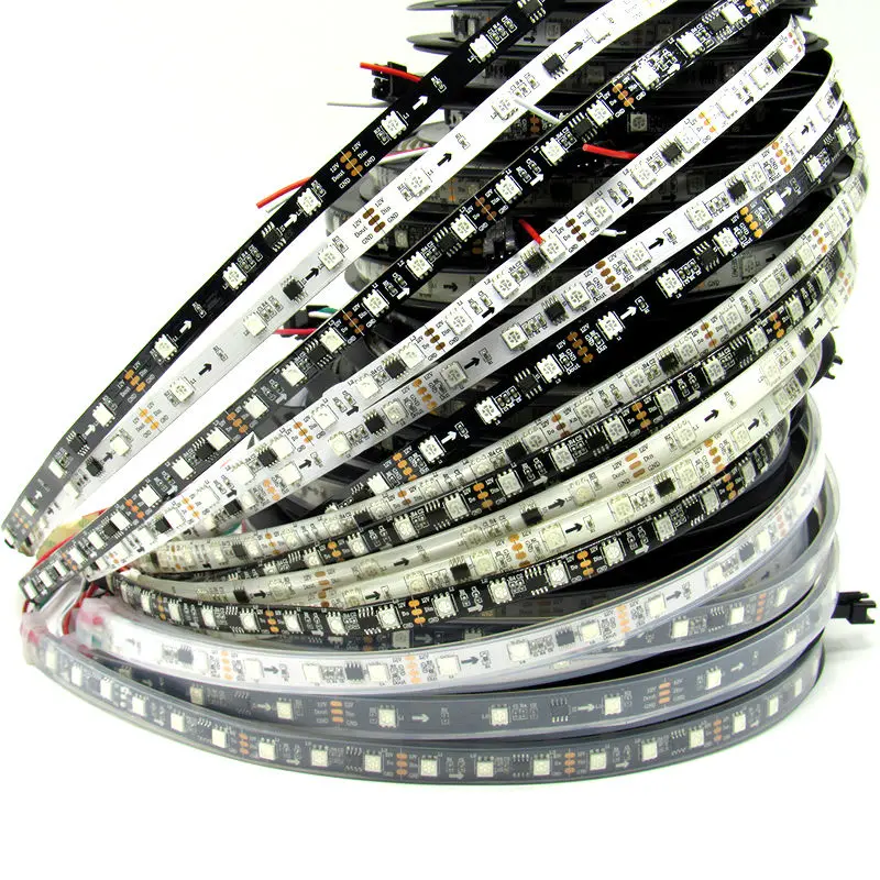 1 м/5 м 30/48/60/96/144 светодиодный s/m WS2811 пикселей RGB полосы 5050 SMD адресуемых цифровой ТВ