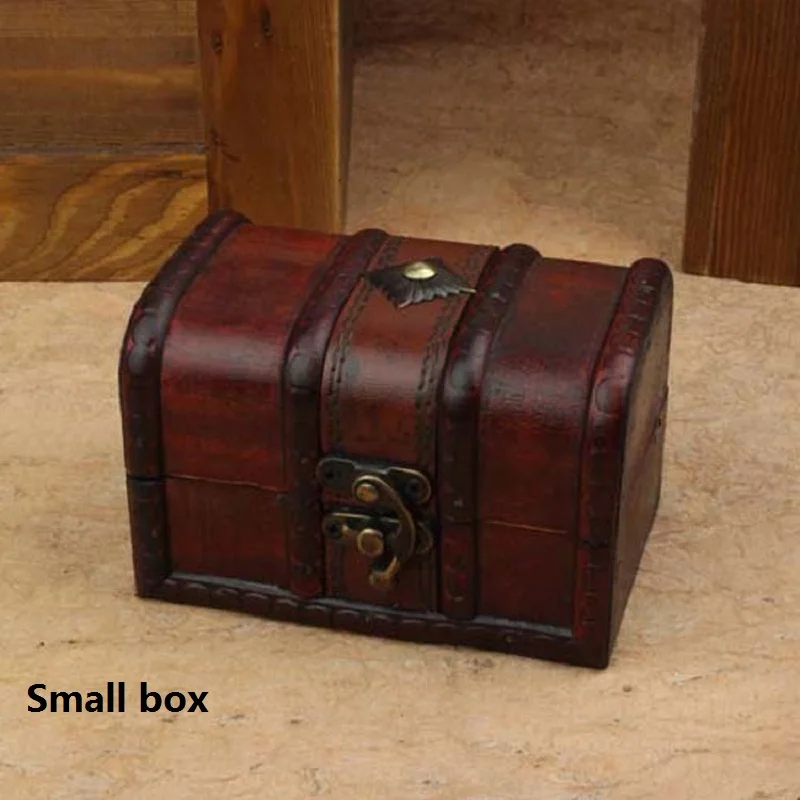 Деревянная коробка для хранения органайзер ретро антикварные Запираемые Ooden