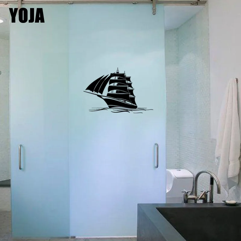 YOJA 18x27 8 см Прохладный Большой парусная лодка Ванная комната Стекло Декоративные