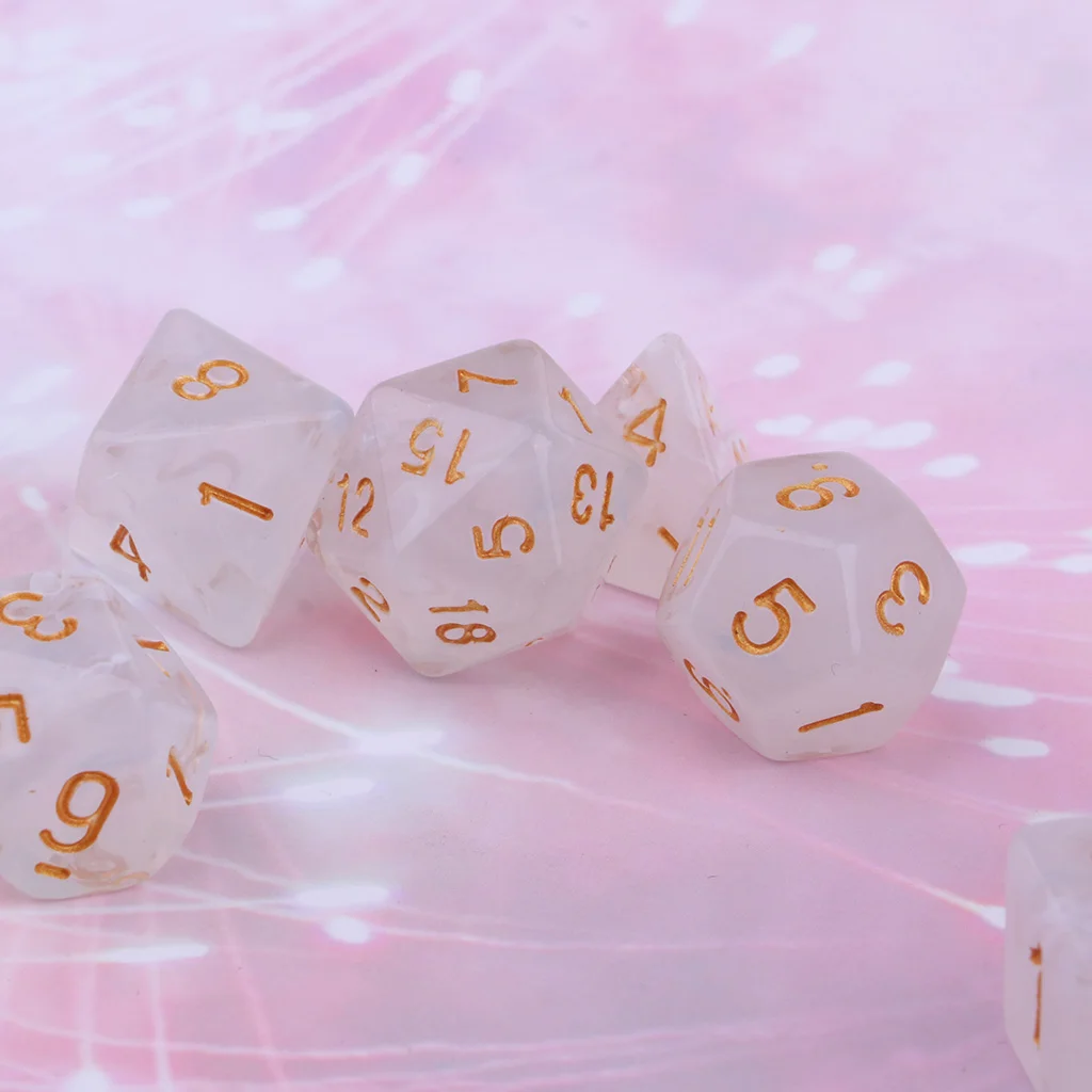 7 шт драгоценные камни акриловые многогранные кости для D& D TRPG Кубок Игра настольная игра ролевые игры, D4 D6 D8 D20