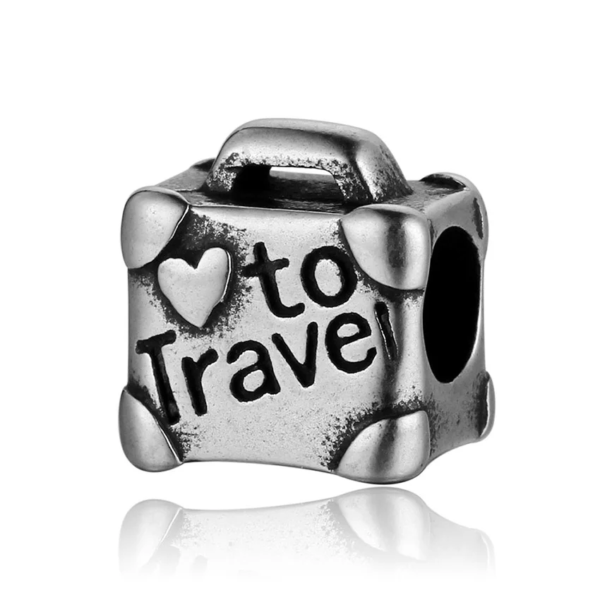 2 шт. в партии из нержавеющей стали сумка бисера с любовью к путешествию бусины DIY