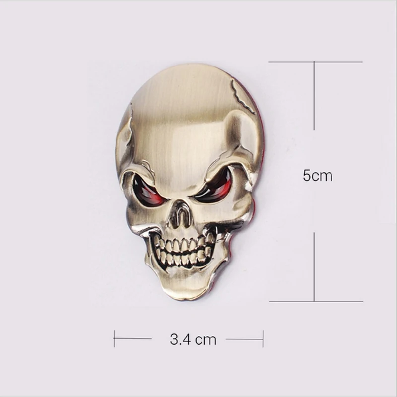1 шт. Новый 3D металлический череп эмблема наклейка с логотипом автомобильный