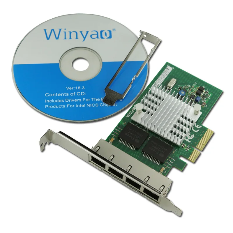 Сетевая карта PCIe на 4 порта Gigabit Ethernet сетевой адаптер 1000 Мбит/с I340T4 для сервера|network