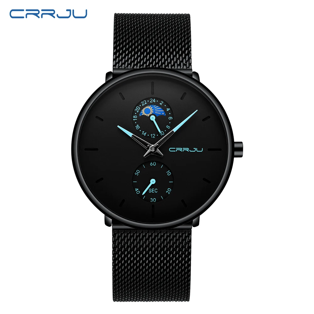 CRRJU New Fashion Sport Mens Watches Brand Luxury Waterproof Simple Watch Men Ultra Thin Dial Quartz Clock Relogio Masculino | Наручные