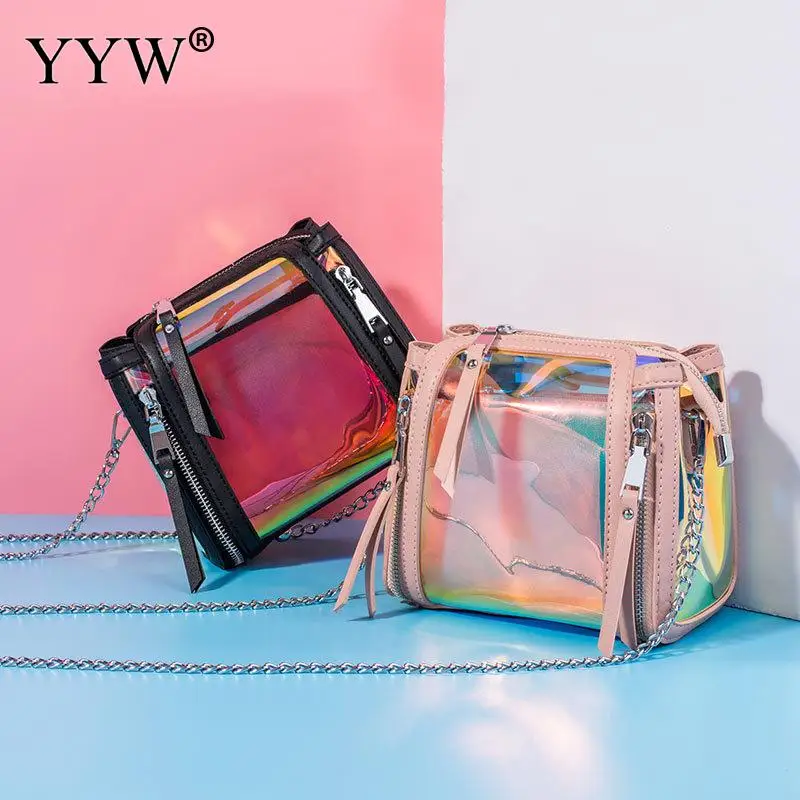 Женская маленькая квадратная сумка через плечо сумки-мессенджеры из ПВХ женская