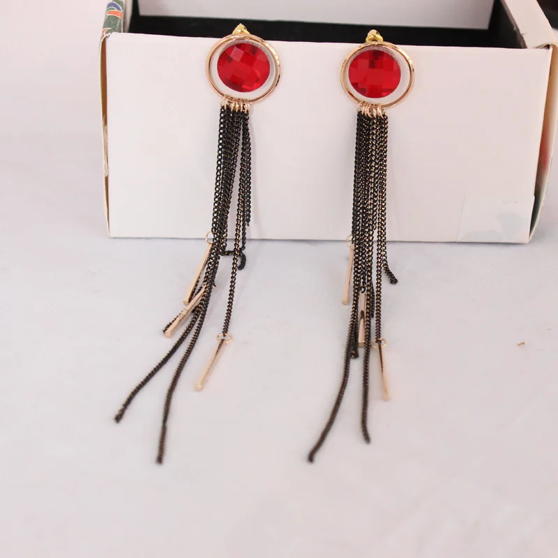 Модные ювелирные изделия красивые длинные серьги-подвески с металлической
