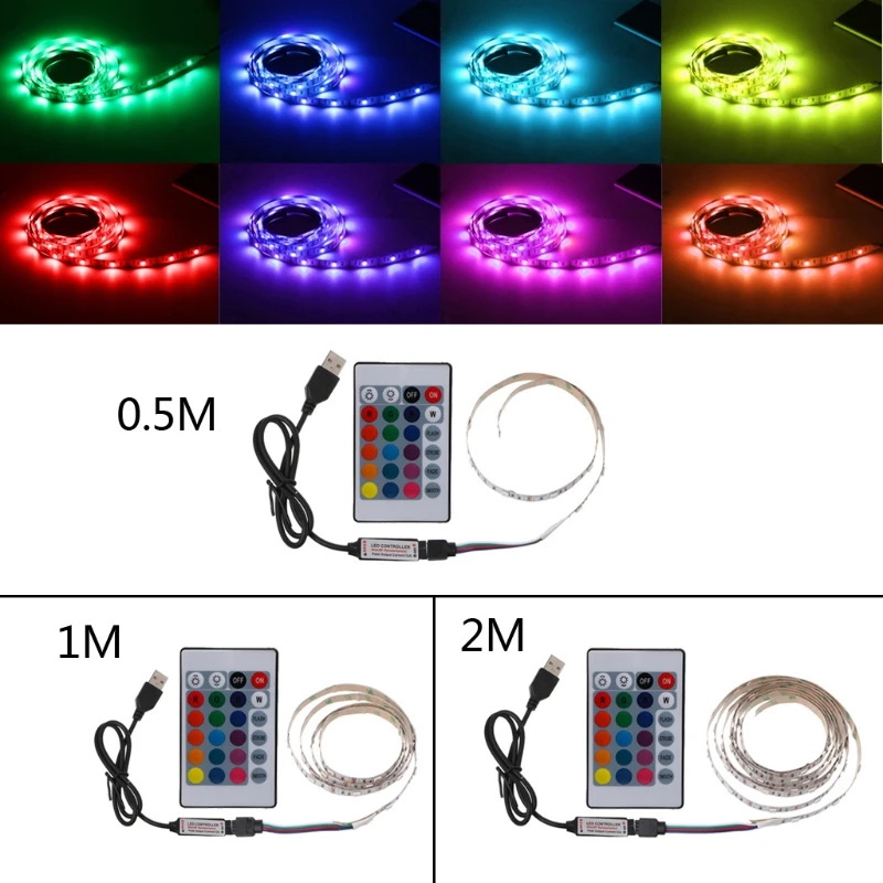 2018 новая DC 5V USB 30 LED/m 5050 RGB не водонепроницаемая гибкая светодиодная лента
