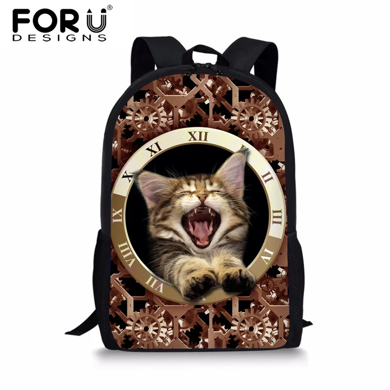 FORUDESIGNS/Школьные сумки Kawaii Cat для девочек и мальчиков детская книжная сумка с милой