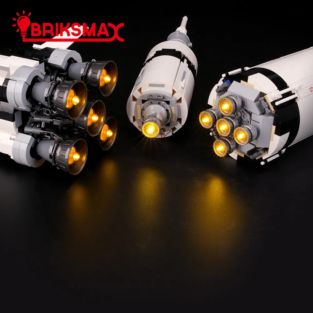 BriksMax светодиодный осветительный набор для идей Apollo Saturn V строительные блоки, совместимые с 21309(не включая модель