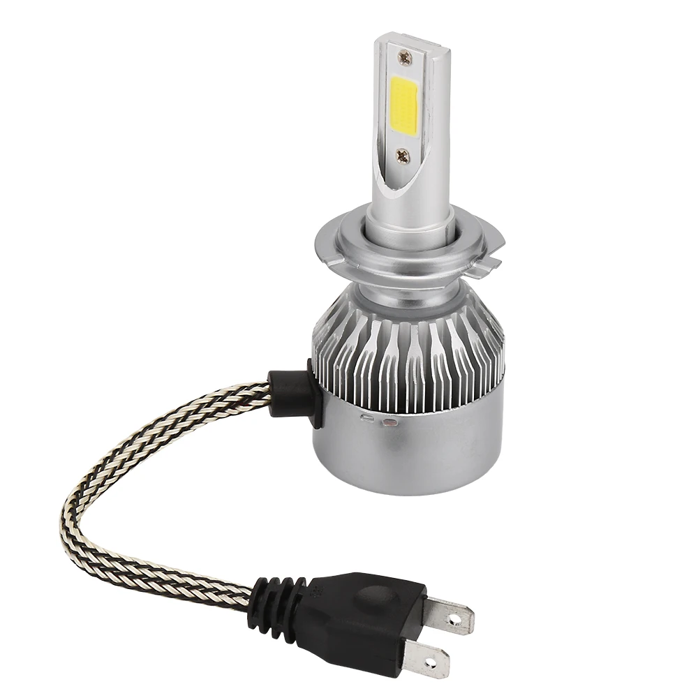 Yimeis автомобильный головной светильник лампа H8 H11 H7 H4 Led 72W 3600LM COB Chip C6 12v 24v Авто