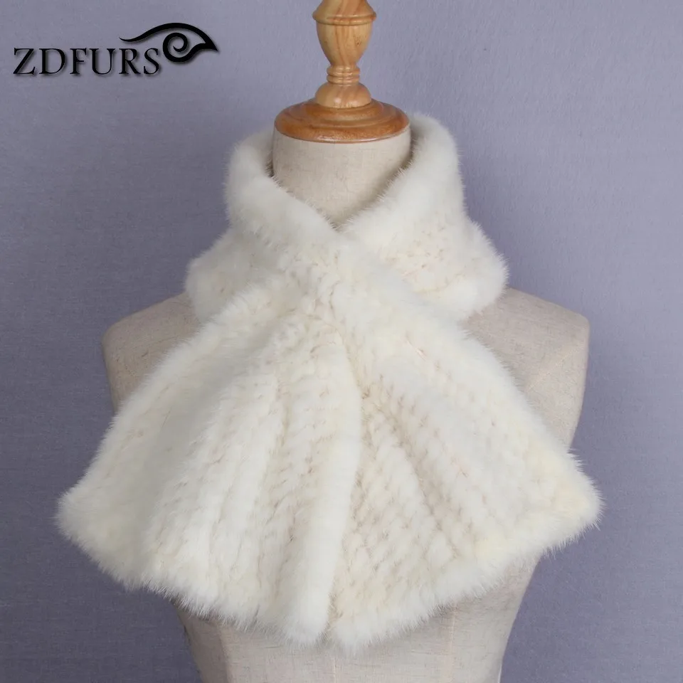 ZDFURS* Горячая Распродажа, настоящий вязаный норковый шарф, натуральный норковый мех, кольцо для женщин, Мода, новые зимние меховые шарфы, шаль