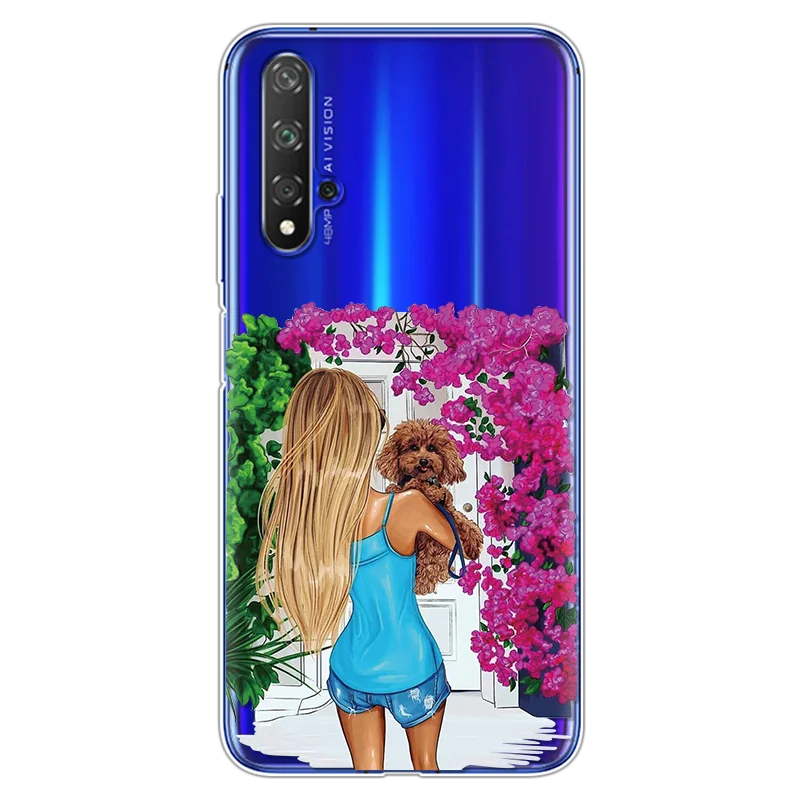 0clybaog Модные черно-коричневые накладки для мамы и дочки, для huawei Honor 20, чехол s 6,2", мягкие чехлы из ТПУ для huawei Honor 20 Pro, чехол - Цвет: 0clybaog