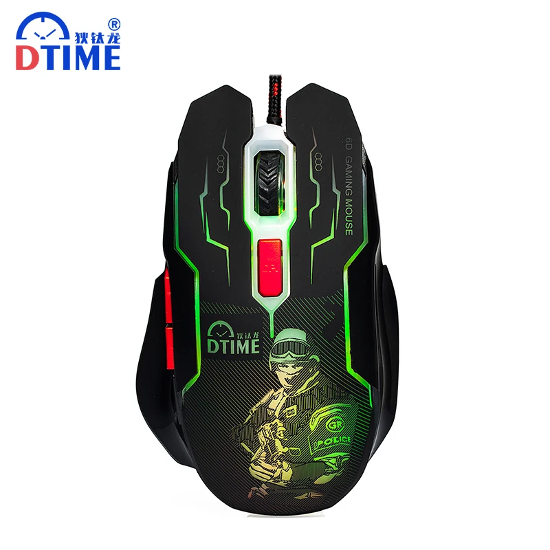 Dtime бренд проводной игра Мышь оптическая USB Gaming Gamer мыши для компьютера PC ноутбук