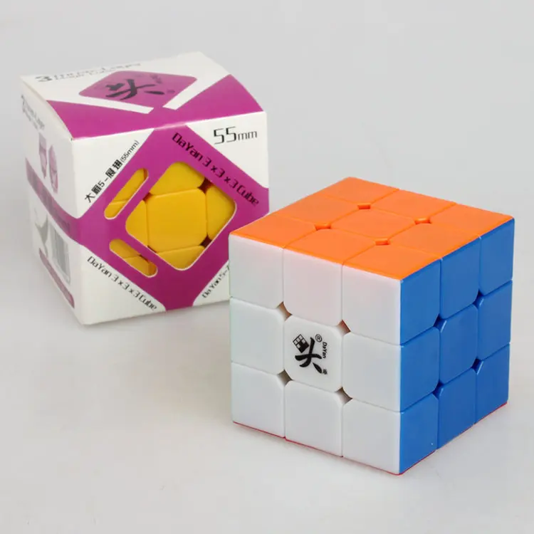 5,5 см Dayang Zhanchi Stickerless/черный/белый Cubo Magico Скорость Куб Головоломка обучающая игрушка, Прямая поставка - Цвет: stickerless
