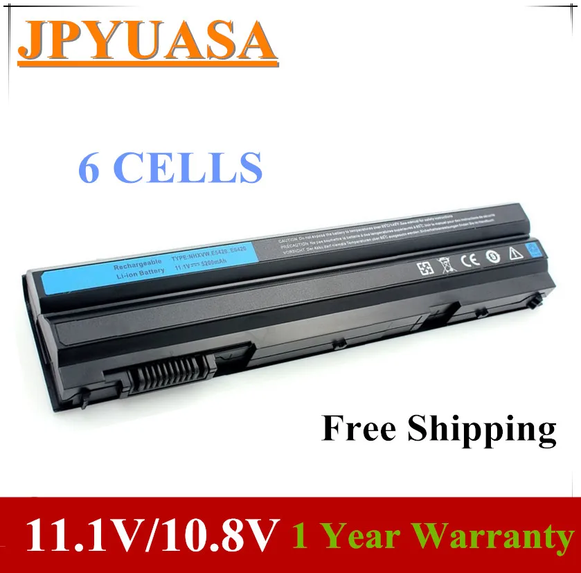 

7XINbox 11,1 В 6 ячеек 4YRJH 8858X KJ321 R48V3 KJ321 M1Y7N T54F3 Батарея для Dell E5520 E5420 E5430 E5530 2P2MJ 312-1163 312-1164