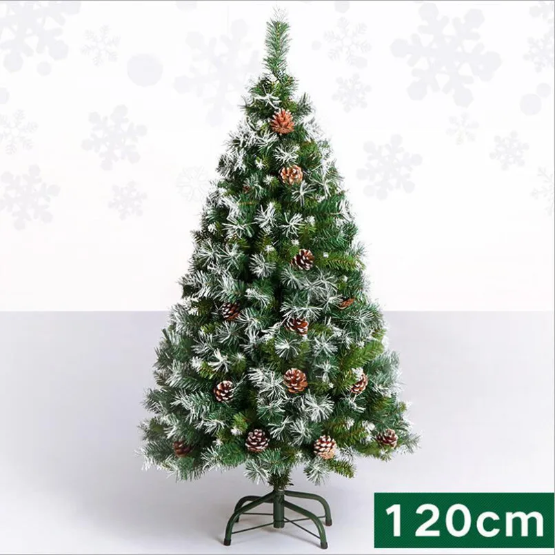 120cm Комплект одежды с рисунком рождественской елки 120 см/150 см/180 см/210 см Снежинка шишка Рождественская елка Роскошные зашифрованные автоматический дерево с утолщённой меховой опушкой, для дома - Цвет: 120cm