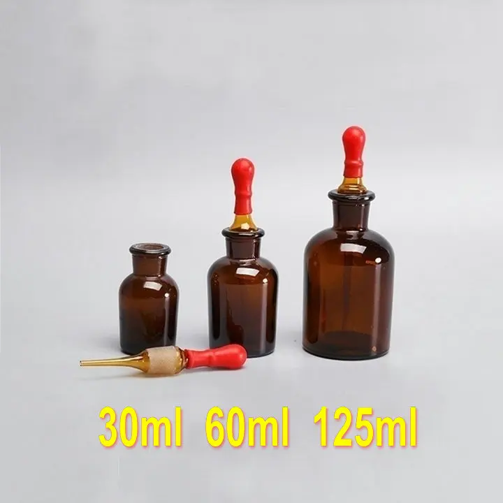 3pcs/lot/pack 30ml/60ml/125ml White/Clear or Brown Glass dropper bottles for kinds of laboratory | Канцтовары для офиса и дома