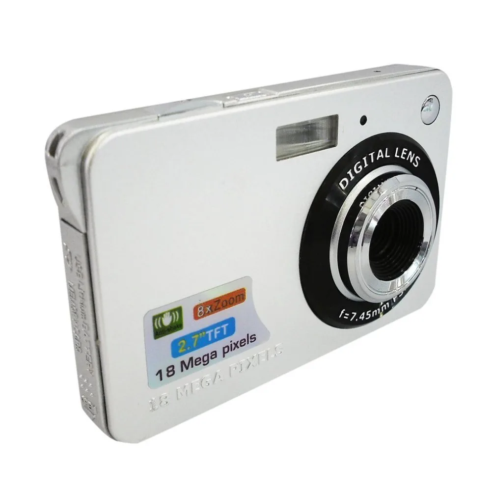 Silver DC530 2,7 ''TFT lcd HD 720P 18MP цифровая видеокамера с 8-кратным цифровым зумом анти-встряхивание 5MP CMOS сенсор - Цвет: Silver