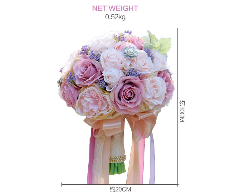

2018 New design rustic Silk rose flower bouquet arrangement for wedding bouquet and home decoration