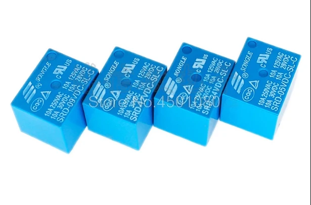 100 шт./лот реле SRD 05VDC SL C 12VDC 24VDC 48VDC 5V 12V 24V 48V 10A 250VAC 5PIN T73|Реле| |