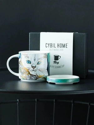 Новинка 2019 большая кружка с крышкой керамическая чашка для детей кофе пара чашек