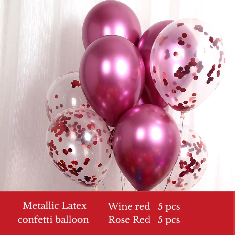 balloon set 25 10 шт 1" мраморные конфетти металлик макарун рубиновые красные шары набор всех видов латексные шары для свадьбы и дня рождения вечерние шары Декор - Цвет: balloon set 25