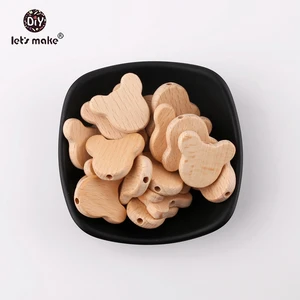 Сделай Сам, прорезыватель из натурального дерева для изготовления украшений для зубов, 20 шт., прорезыватель из буковой древесины