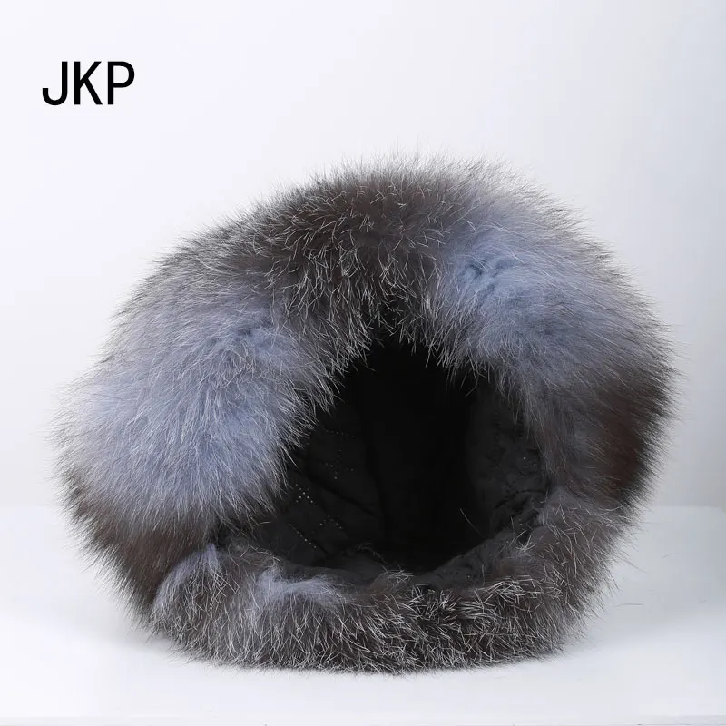 JKP 2018 новый популярный товар модная зимняя шапка из лисьего меха с ушками для