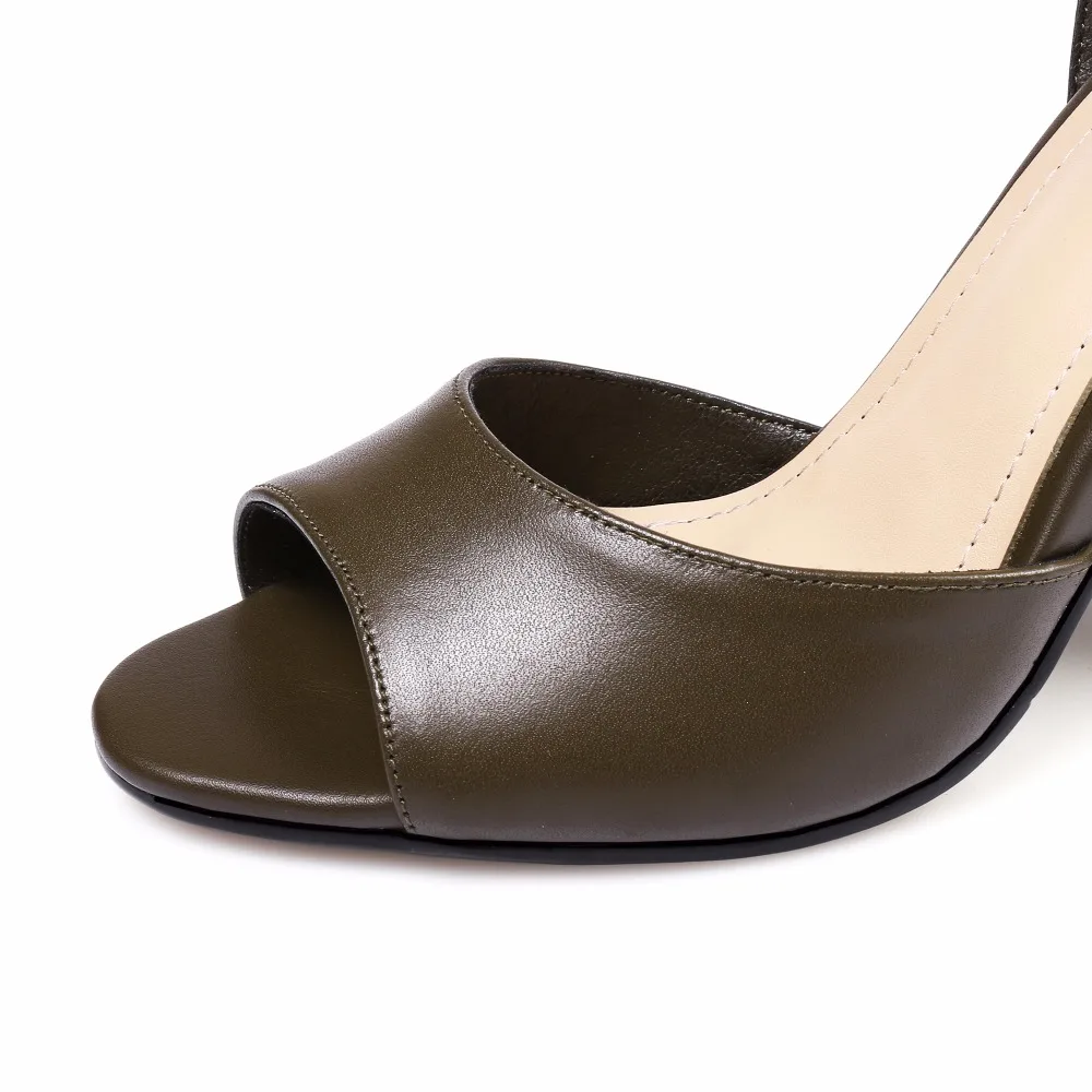 Сандалии женские из натуральной кожи босоножки на высоком каблуке туфли с