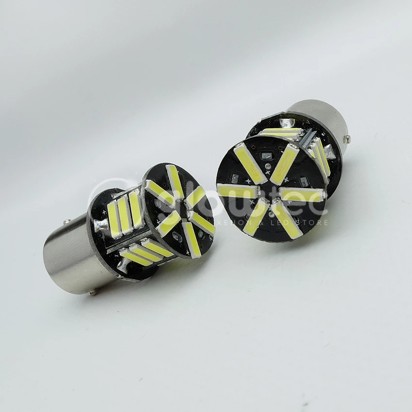 2 шт. Автомобильные светодиодные лампы ba15s 1156 21smd 7020 p21w ярко белые/красные