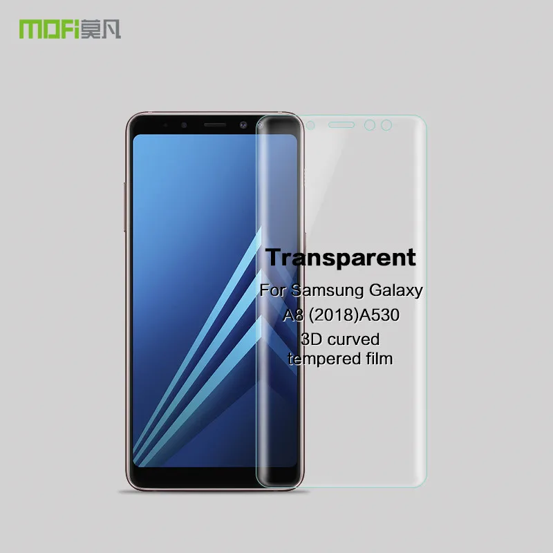 Для samsung Galaxy A8 закаленное стекло MOFI 3D изогнутый для Galaxy A8 A530 Защитная пленка для ЖК-экрана - Цвет: Прозрачный