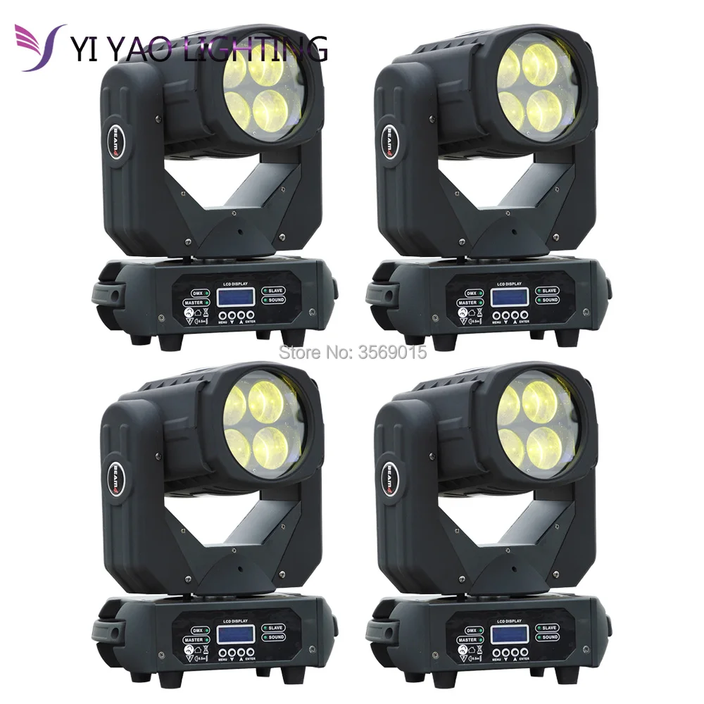 4 шт./лот led 4x25 Вт супер луч Китай движущийся головной светильник макро эффект ktv мобильный dj