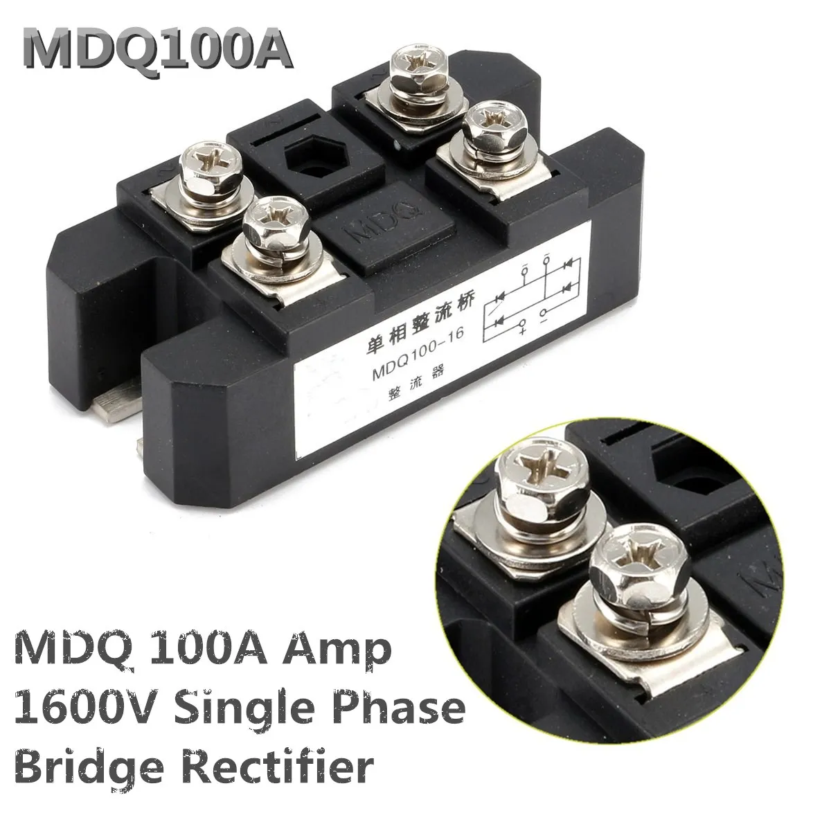 1 шт. MDQ 100A Amp 1600 в вольт кремниевый однофазный диод металлический чехол модуль выпрямителя моста электронные компоненты и принадлежности