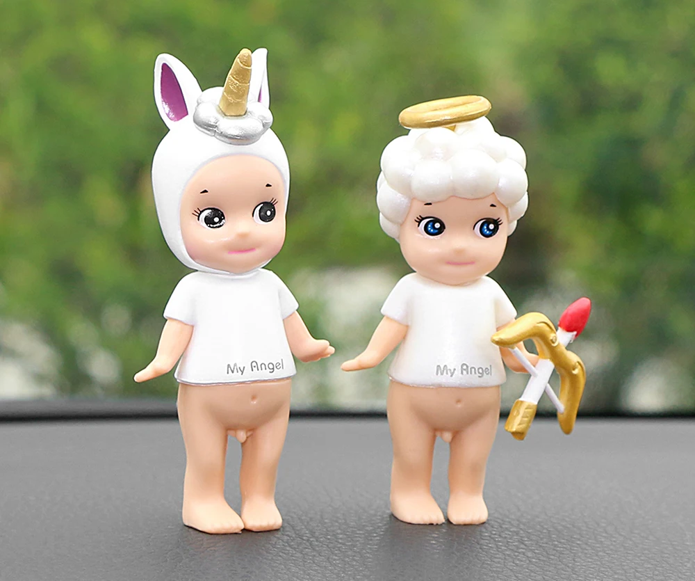 2 шт./компл. автомобиль орнамент ангел демон Кукла Kawaii Единорог пчелы на Контур верхней губы рисунок внутренней отделки автомобиля на приборной панели украшения игрушки аксессуары