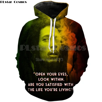color as the picture PLstar Cosmos дропшиппинг Новая мода толстовка рэгги Боб Марли принт 3d Мужская wo Мужская Повседневная Толстовка в стиле хип-хоп - Цвет: color as the picture